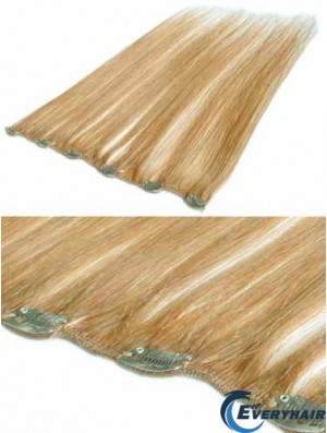 Suitable Blonde Straight Remy Human Hair Clip In Hair Extensions