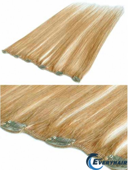 Suitable Blonde Straight Remy Human Hair Clip In Hair Extensions