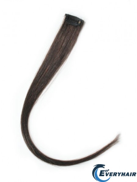 Modern Brown Straight Remy Human Hair Clip In Hair Extensions