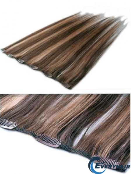 High Quality Brown Straight Remy Human Hair Clip In Hair Extensions
