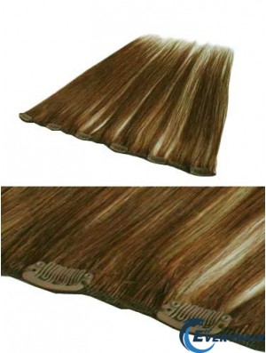Beautiful Brown Straight Remy Human Hair Clip In Hair Extensions