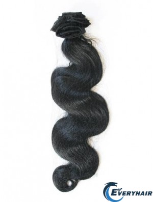 Black Wavy Style Remy Human Hair Tape In Hair Extensions