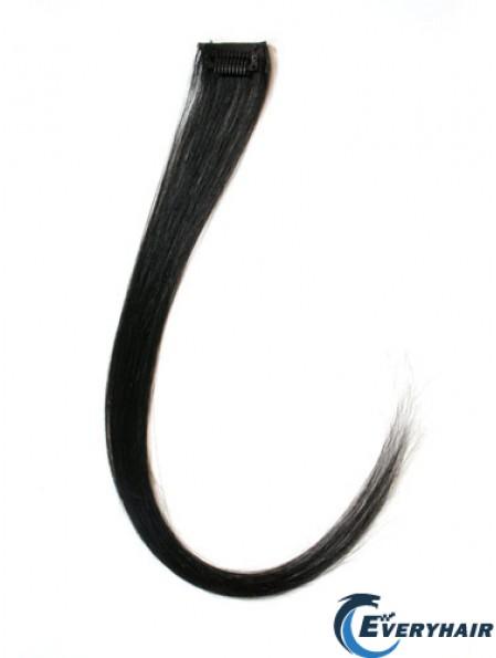 Exquisite Black Straight Remy Human Hair Clip In Hair Extensions