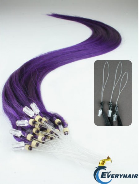 Natural Black Straight Micro Loop Ring Hair Extensions