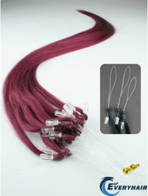 Suitable Red Straight Micro Loop Ring Hair Extensions