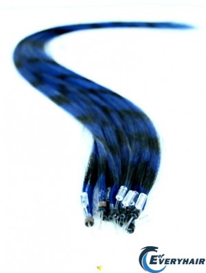 Durable Black Straight Micro Loop Ring Hair Extensions