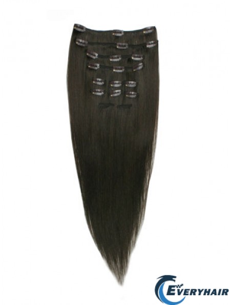 Good Black Straight Remy Human Hair Clip In Hair Extensions