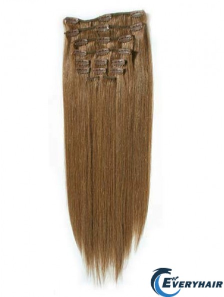 Fashionable Blonde Straight Remy Human Hair Clip In Hair Extensions
