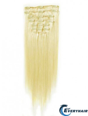 Perfect Blonde Straight Remy Human Hair Clip In Hair Extensions