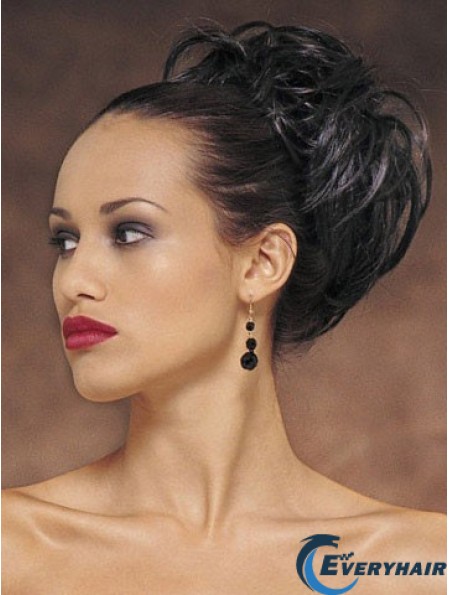 Exquisite Black Wavy Synthetic Clip In Hairpieces
