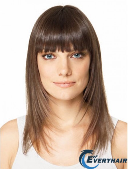 Clip In Hairpieces For Short Hair Brown Color Straight Style
