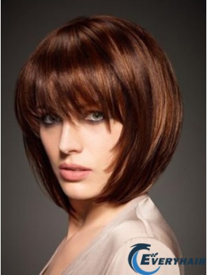 Human Hair Straight Style Chin Length Bobs Cut