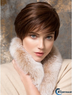 Short Straight Boycuts Auburn Designed 100% Hand-tied Wigs