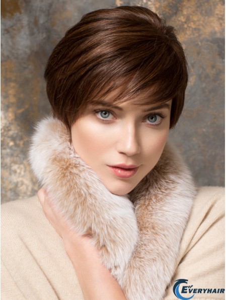 Short Straight Boycuts Auburn Designed 100% Hand-tied Wigs