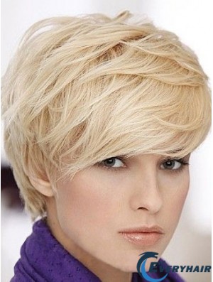Short Straight Human Hair Wig With Capless Short Length Boycuts