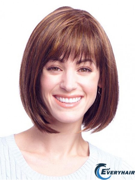Human Hair Bob Wigs With Monofilament Bobs Cut Chin Length