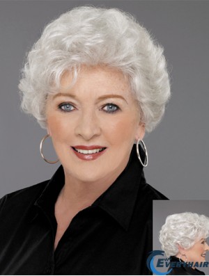Durable Human Hair Short Wigs For Older Women