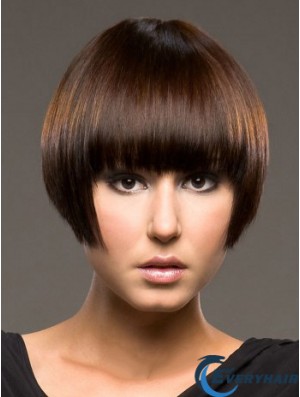 Bob Synthetic Wigs With Capless Straight Style Short Length