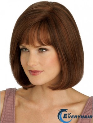 Short Bob Wigs Human Hair Chin Length Monofilament Straight Style