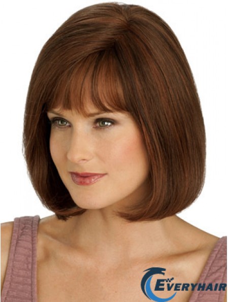 Short Bob Wigs Human Hair Chin Length Monofilament Straight Style