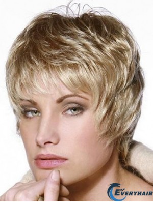 Short Wig 100% Hand Tied Straight Style Cropped Length Layered Cut