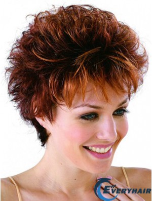 Remy Human Cropped Lace Front Curly Petite Monofilament Cap Wigs