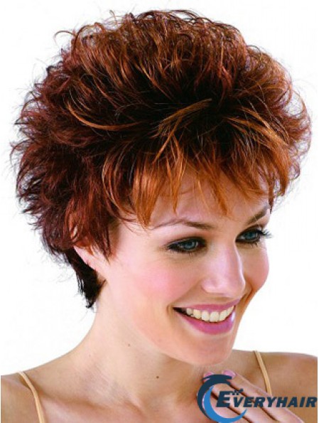 Remy Human Cropped Lace Front Curly Petite Monofilament Cap Wigs