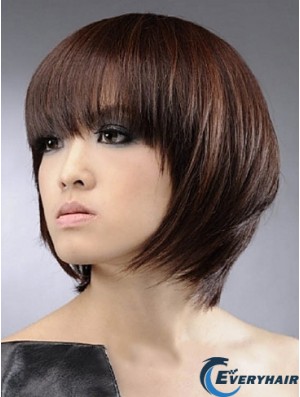 Chin Length Straight Bobs Capless Synthetic Wigs Bob Style