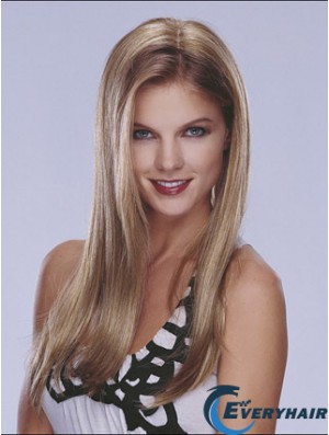 Half Blonde Wig Lace Front Long Length Straight Style