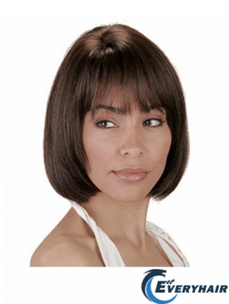 Durable Human Hair Bobs Wigs Bobs Cut Straight Style Chin Length