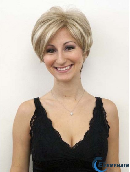 Blonde Wigs With Lace Front Mono Wavy Style Short Length Bob Human hair Wigs