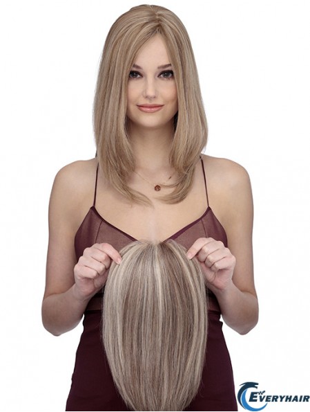 Shoulder Length Straight Without Bangs Cheap Blonde Lace Front Wigs