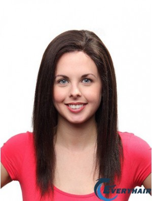 Long Straight 100% Hand Tied Remy Human Auburn Mono Wig