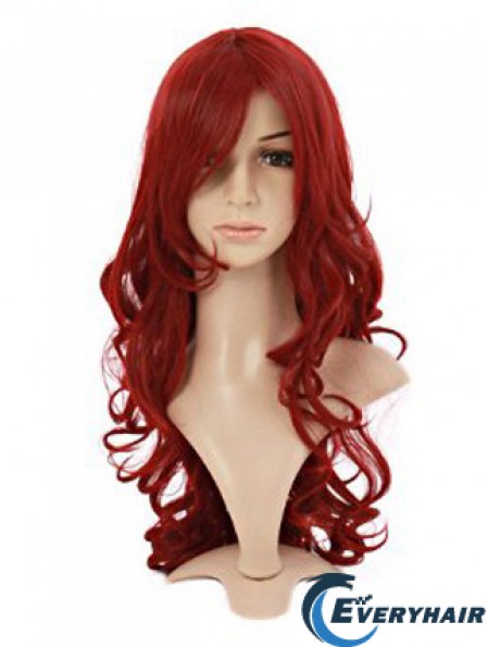 Wavy With Bangs Lace Front Style 20 inch Red Long Wigs