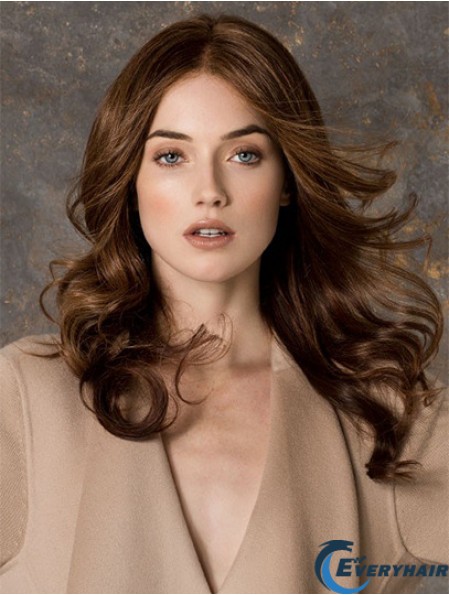 Wavy Without Bangs Monofilament Brown Fashionable Long Wigs