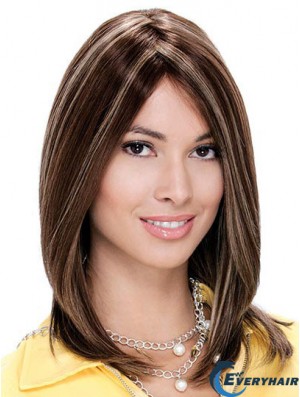 Monofilament Straight Without Bangs Shoulder Length 13 inch Fashionable Human Hair Wigs