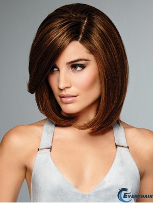 Brown 100% Hand-tied Remy Human Hair 12 inch Bob Style Wigs
