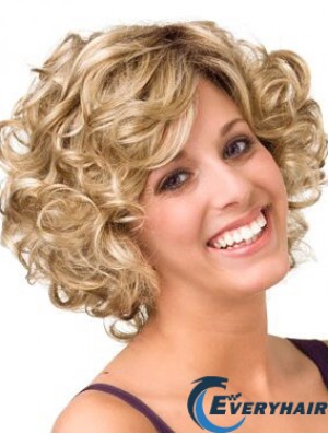 Curly Blonde Layered 10 inch Buy Human Hair Wigs