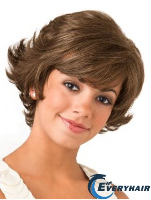 Lace Front Wavy 8 inch Brown Bob Wigs For Women
