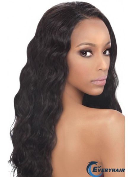 Black Wavy Human Hair With Capless Wavy Style Long Length