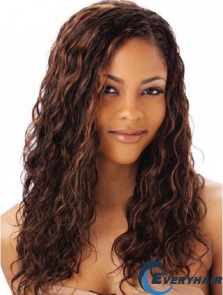 Auburn Color Long Length Wavy Style Without Bangs Human Hair Full Lace Wigs For African American Women 