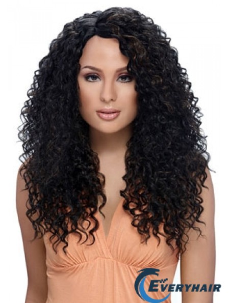 Long Black Kinky Layered Perfect African American Wigs