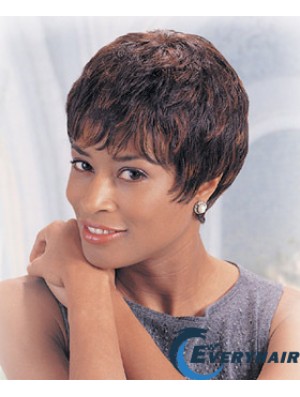 Indian Remy Boycus Short Wavy Auburn Black African Hair Low Cut