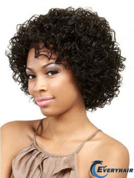 Chin Length Black Kinky Without Bangs Online African American Wigs
