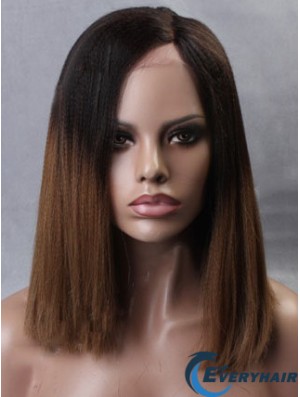 Shoulder Length Curly Without Bangs Full Lace 14 inch Top Black Women Wigs