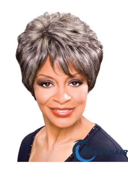 Synthetic Best Short Wavy Grey Wigs