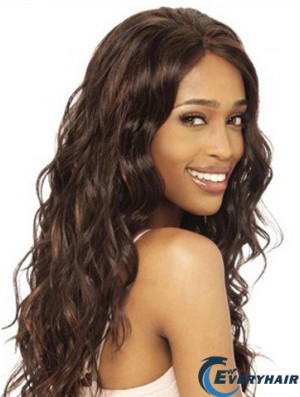 Brown Long Hairstyles Wavy Without Bangs Lace Wigs