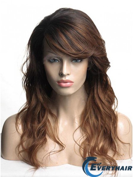 Long Brown Wavy With Bangs Cheapest African American Wigs