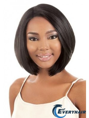 11 inch Chin Length Synthetic Black Bobs Capless Hairsyles For Black Woman