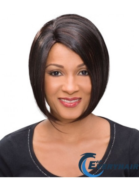 Chin Length Auburn Straight Bobs High Quality African American Wigs